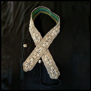 Hand-beaded shell belt